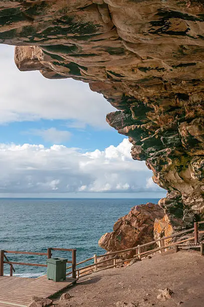 View from the cave at Cape St. Blaize in Mosselbay, South Africa. It is an important archaeological site