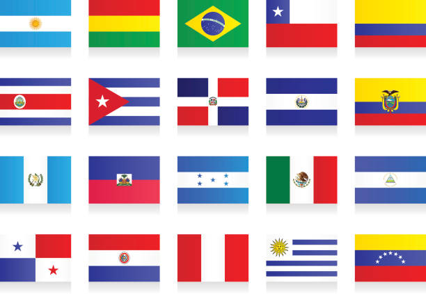 флаги-латинская америка - argentina honduras stock illustrations
