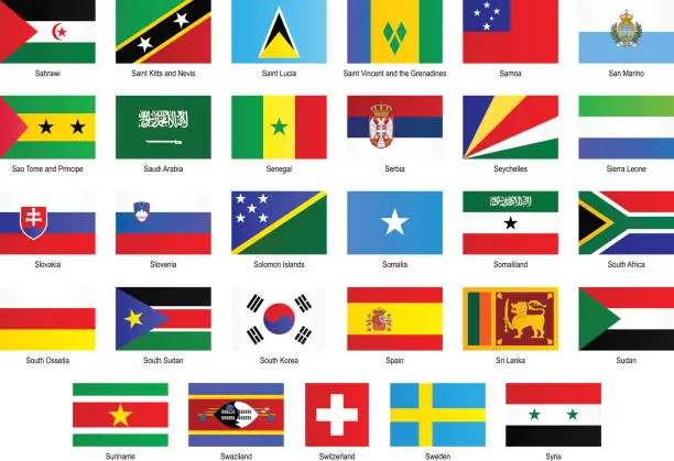 Vector illustration of Flags - 