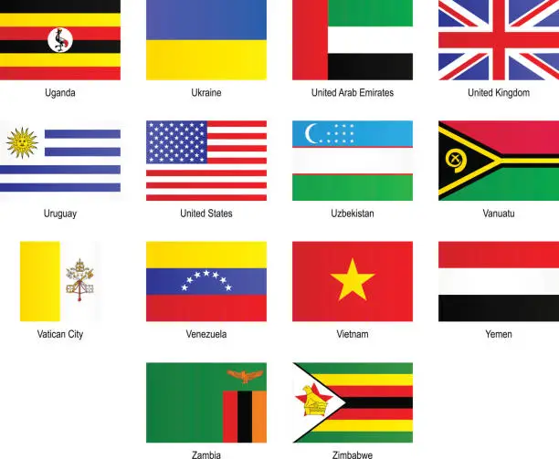 Vector illustration of Flags - 