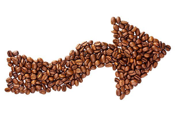 Arrow from coffee beans stock photo