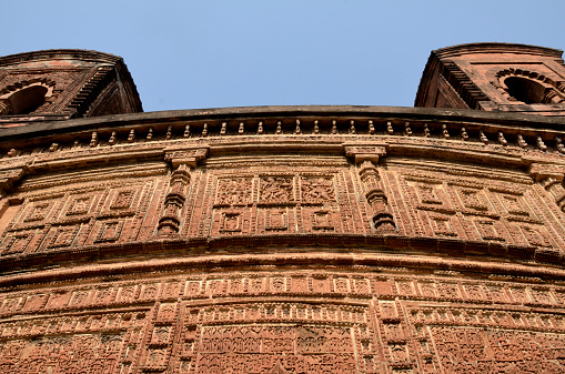 Terracotta of ancient Hindu temple in Bishnupur, West Bengal, India