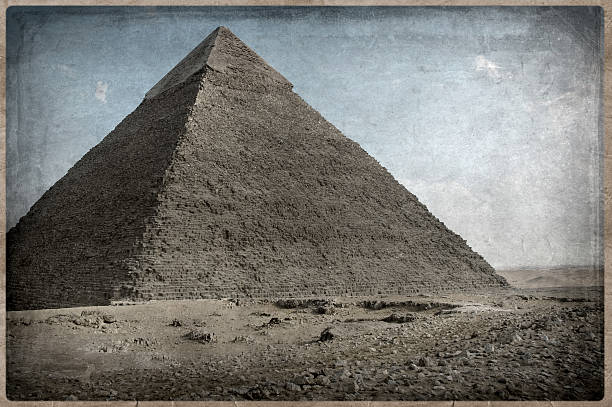 istock grunge image of Desert and pyramid 467571469