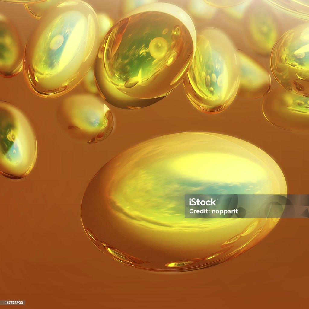 Close-up de cápsulas de óleo de peixe gel. - Royalty-free Amarelo Foto de stock