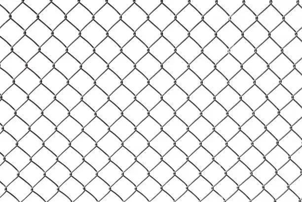 Chain Link Fence with White Background