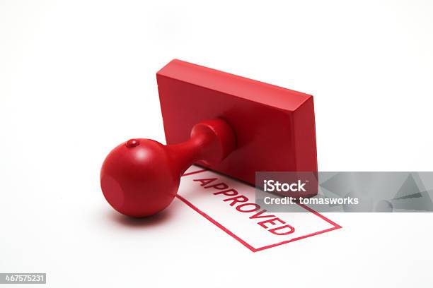 Rubber Stamp With Approved Sign Print On White Stock Photo - Download Image Now - Certificate, Copy Space, Cut Out