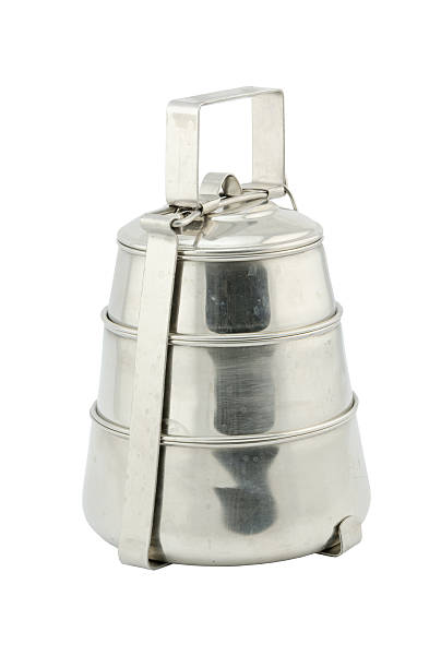 istock Metal Tiffin, Food Container isolated on White Background 467577478