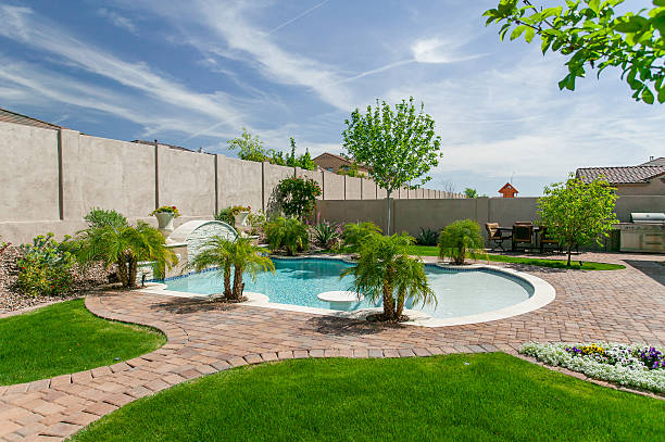 istock Pool with lush landscape in Phoenix Arizona in the Spring 467578492