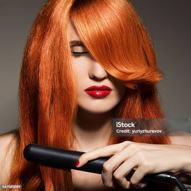 Beautiful Girl Healthy Long Hair Stock Photo - Download Image Now - Curling Tongs, Straight Hair, Adult