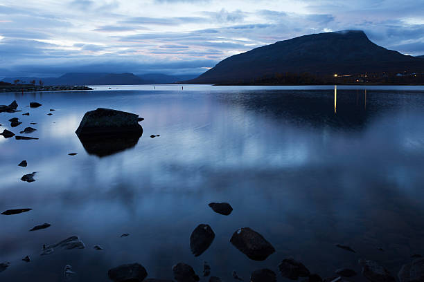 Autumn evening in Lapland Autumn evening Kilpisjärvi and Saana mountain side of the lake finnish lapland autumn stock pictures, royalty-free photos & images