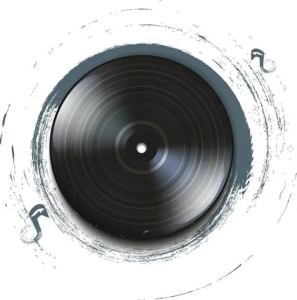 Vector illustration of Grunge vinyl record