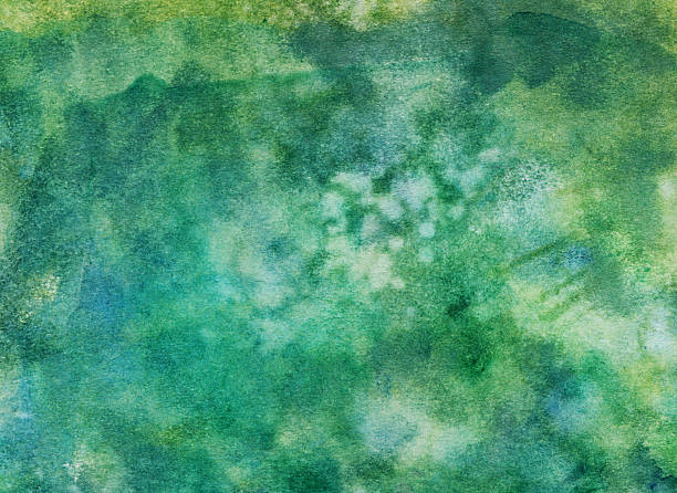 istock Beautiful blue and green texture background watercolor 467586664
