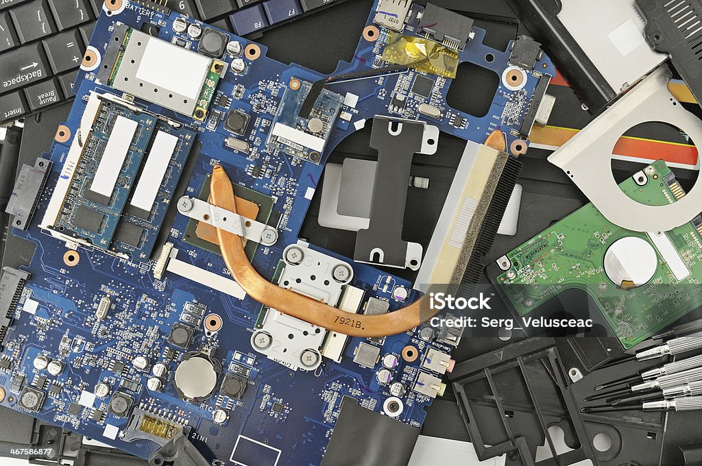 disassembled computer Broken Stock Photo