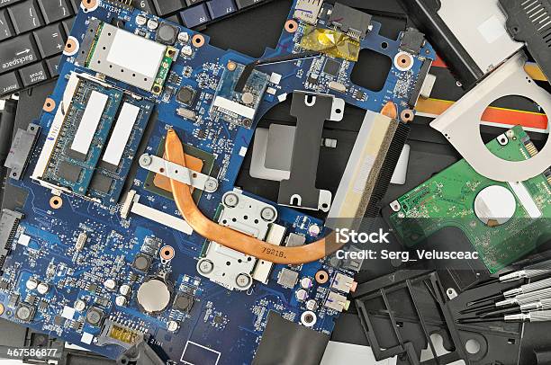 Disassembled Computer Stock Photo - Download Image Now - Broken, CPU, Circuit Board