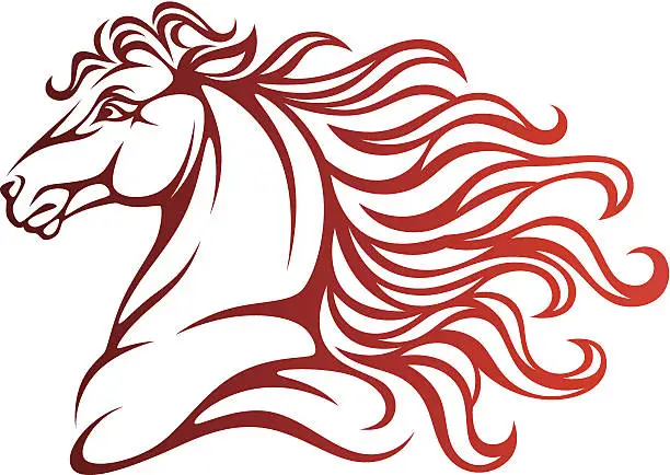 Vector illustration of Horse head