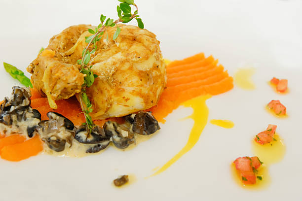 istock Shrimp steak with mushroom cream sauce 467588783