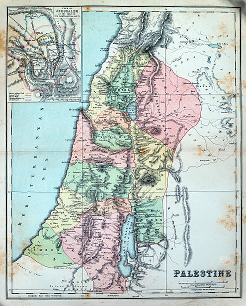 istock Antique Map of Palestine 467589227