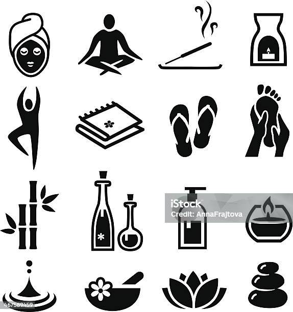 Wellness And Relax Icons Stock Illustration - Download Image Now - Icon Symbol, Beauty Spa, Spa Treatment