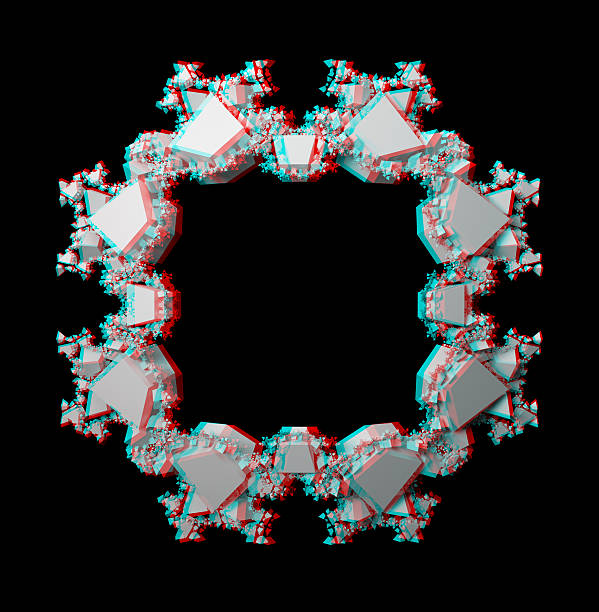 sólido anáglifa fractal para 3d gafas. - anaglyph fotografías e imágenes de stock