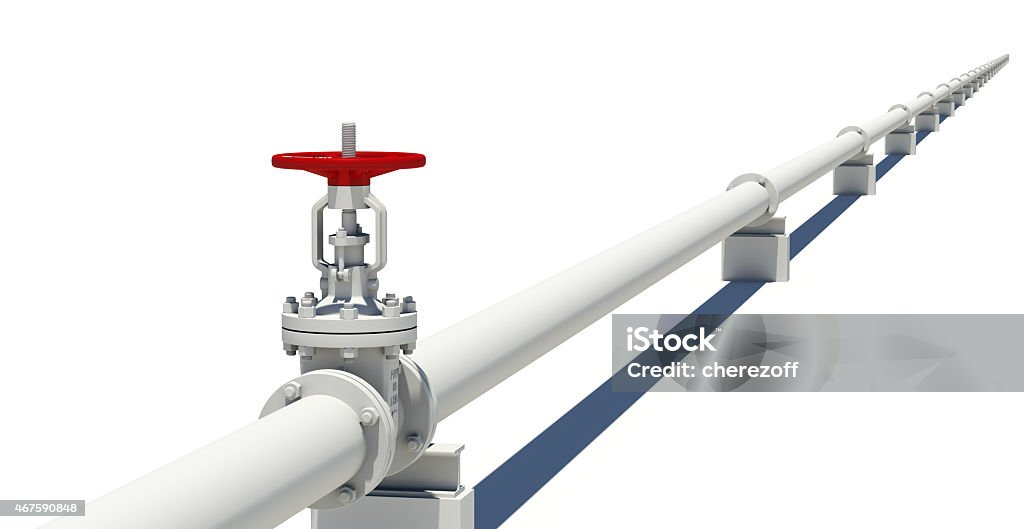 Highly detailed three-dimensional model valves and pipes Highly detailed three-dimensional model valves and pipes. Isolated on white background 2015 Stock Photo