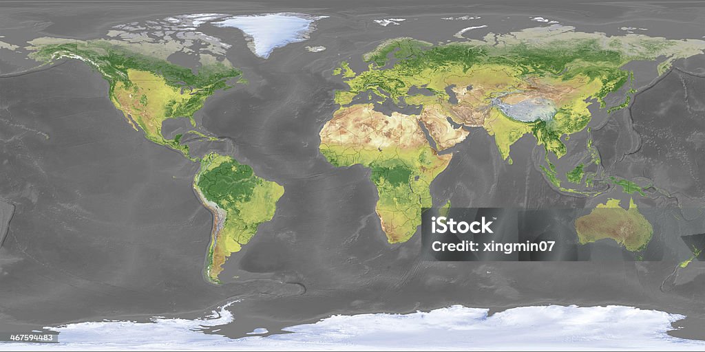 世界地図 Topographic 、米国国境 - 世界地図のロイヤリティフリーストックフォト