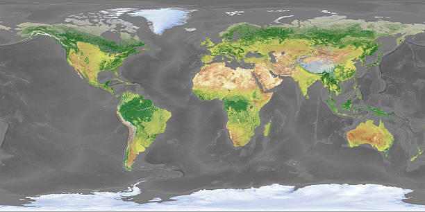 world Topographic Map,National Border stock photo