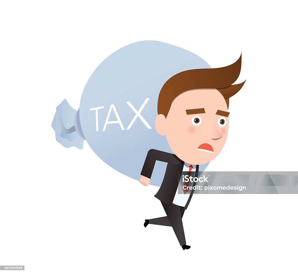Funny Flat Character Heavy Tax Business Concept Stock Illustration -  Download Image Now - 2015, Abstract, Achievement - iStock