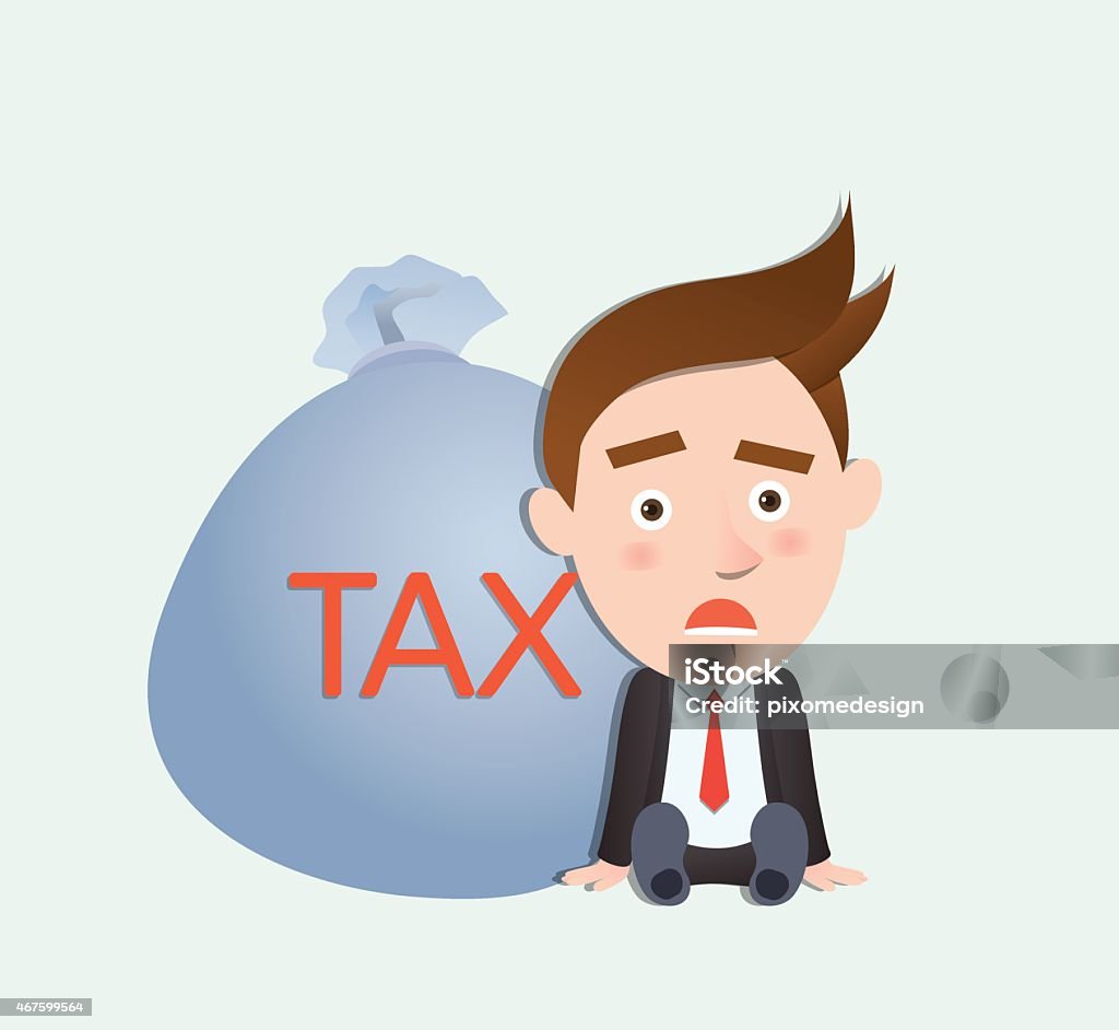 Funny Flat Character Heavy Tax Business Concept Stock Illustration -  Download Image Now - 2015, Abstract, Achievement - iStock