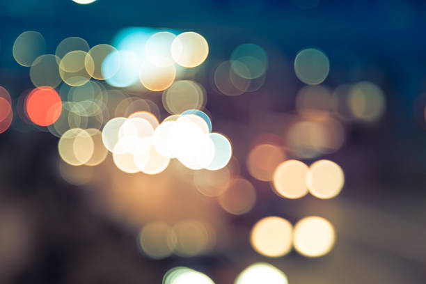 istock Abstract background of bokeh light at city night 467599856