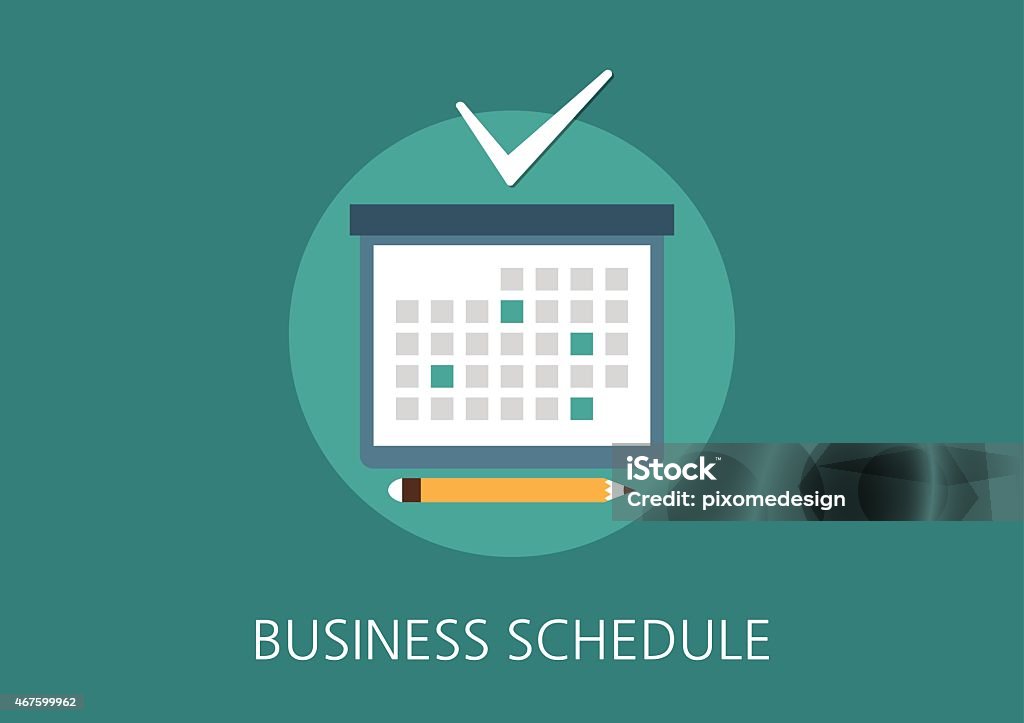 business schedule concept flat icon Calendar stock vector