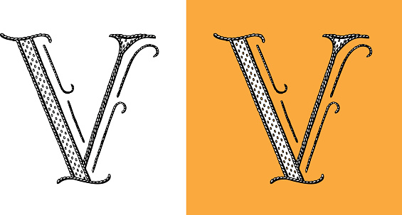 Hand-drawn vector drawing Alphabet -Capital Letters. Black-and-White sketch on a transparent background (.eps-file). 