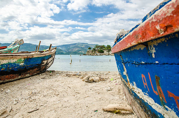 These old fishing boats have been used for generations in the Caribbean Sea & along the shores of Jacmel, Haiti.
