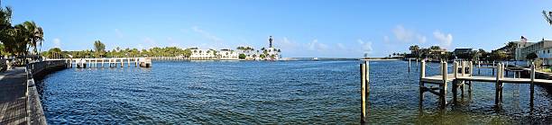 istock Panorama view of Florida ocean inlet with Lighthouse 467605114