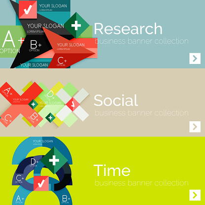 Info Banner Flat Modern Info Banner Set Stock Illustration - Download Image Now ...