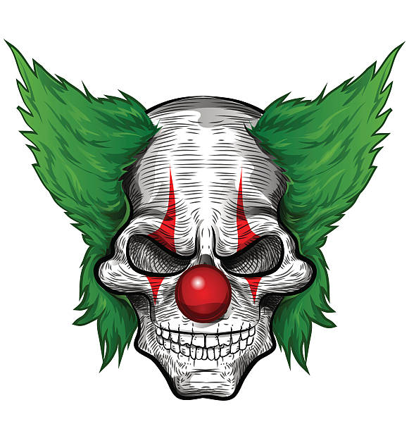 клоун череп изолирован - clown evil horror spooky stock illustrations