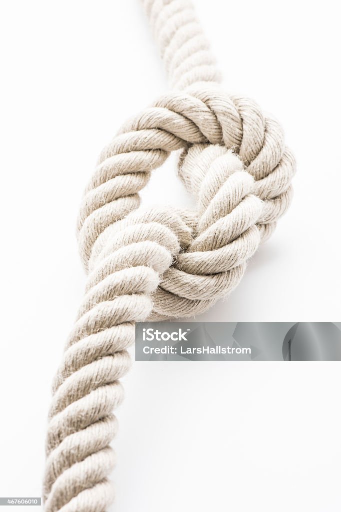 Strong Rope With Knot Stock Photo - Download Image Now - 2015, Canvas  Fabric, Close-up - iStock