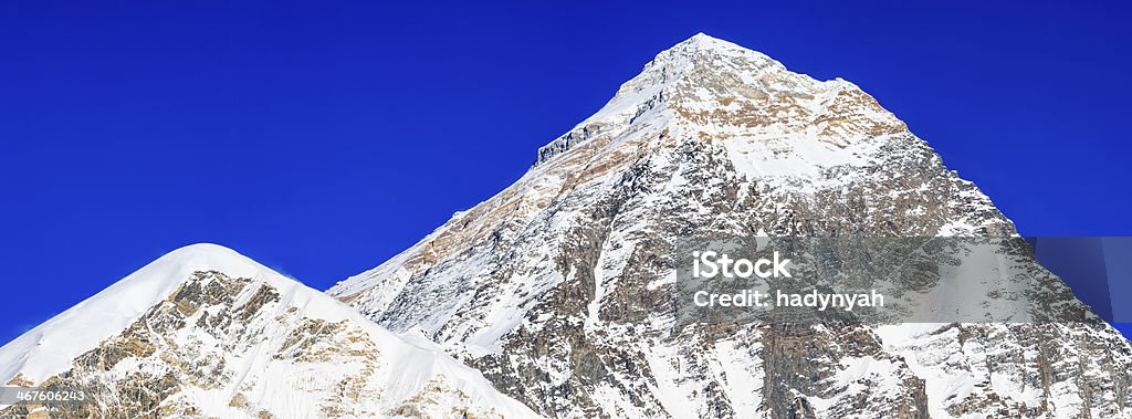 Mount Everest i Nuptse panoramiczny widok z Kala Pattar 28MPix - Zbiór zdjęć royalty-free (Azja)