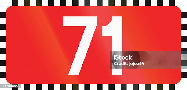 Polish Direction To National Road 71 Stock Photo - Download Image Now - 2015, Black Color, Border - Frame