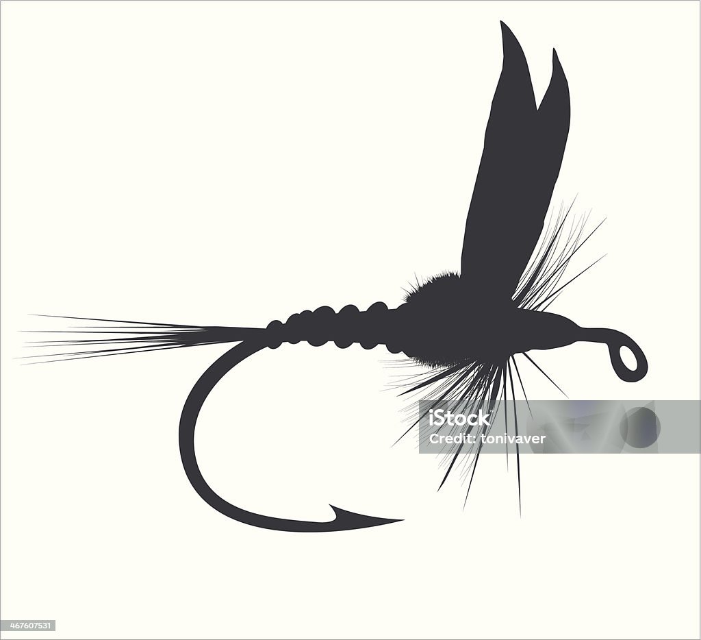 Pêche à la mouche - clipart vectoriel de Pêche à la mouche libre de droits