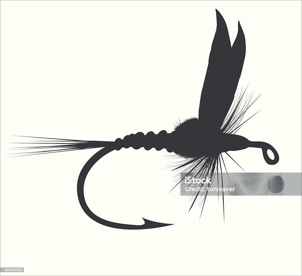 Fly-fishing Fly-fishing on white background Fly-fishing stock vector