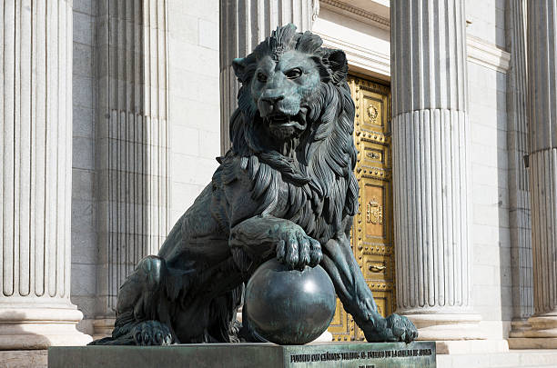 istock Lion statue outside the Spanish Congress in Madrid 467609543