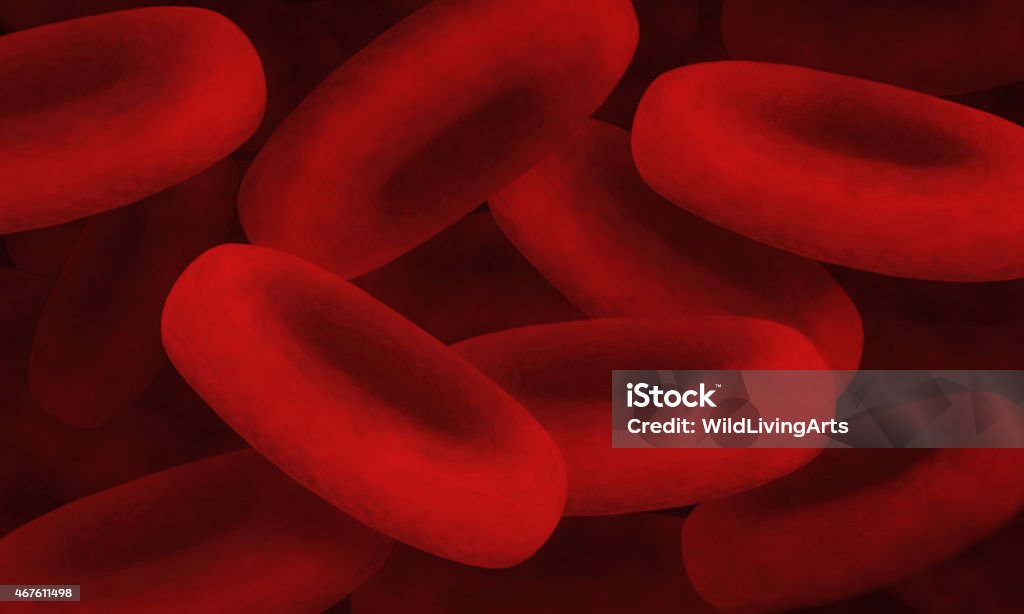 Red Blood Cells A group of red blood cells in a blood vessel. 2015 Stock Photo