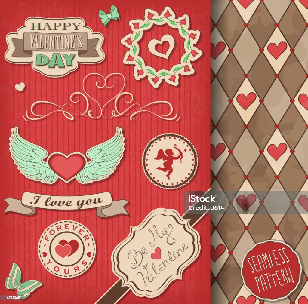 Valentine's day set A set of Valentine's day decorations, labels and backgrounds. EPS10 vector illustration, global colors, easy to modify. Cupid stock vector