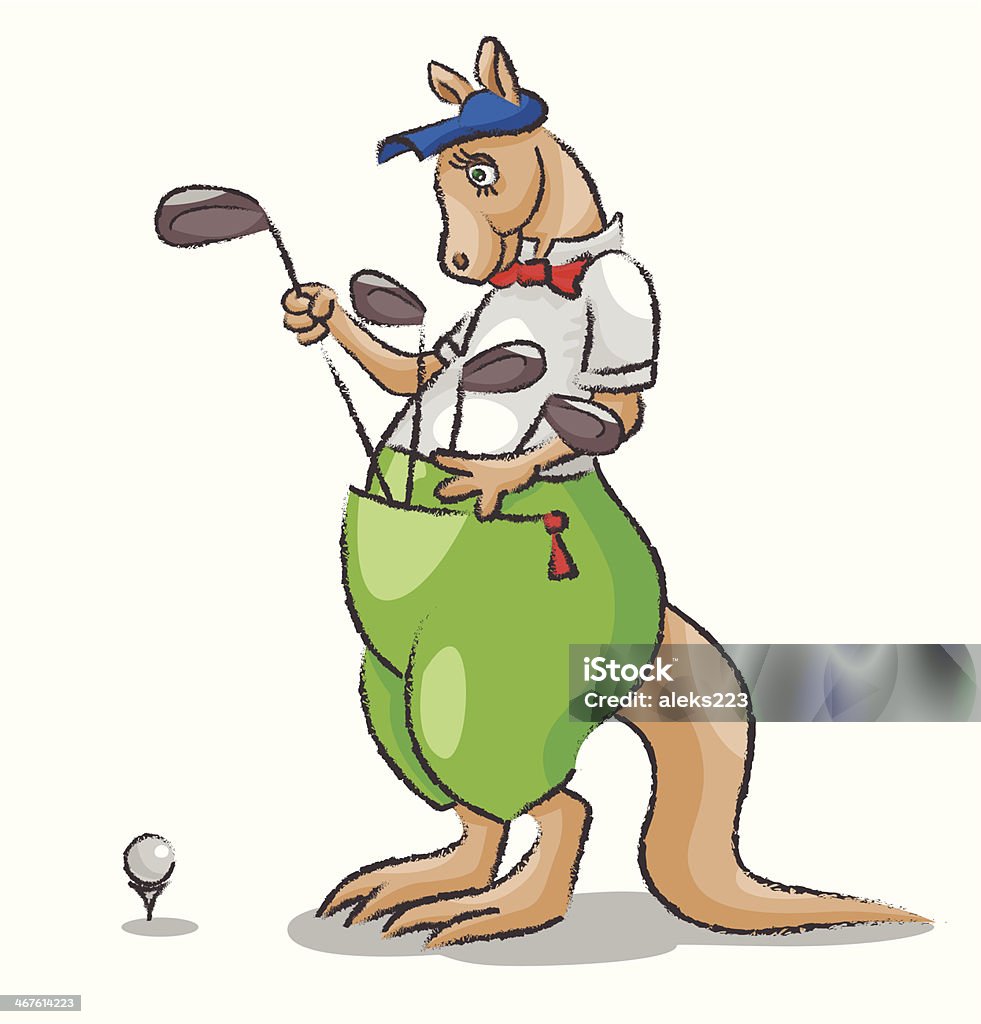 Kangourou et golf - clipart vectoriel de Activité libre de droits