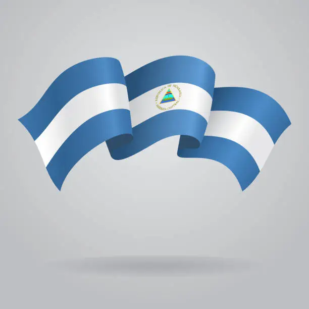 Vector illustration of Nicaraguan waving Flag. Vector illustration