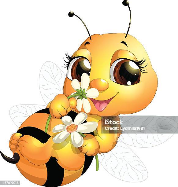 Beautiful Bee Stock Illustration - Download Image Now - Honey Bee, 2015, Animal Antenna