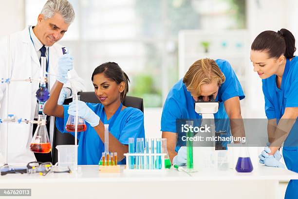 Group Of Medical Reseachers Stock Photo - Download Image Now - Indian Ethnicity, Laboratory, South Asian Ethnicity