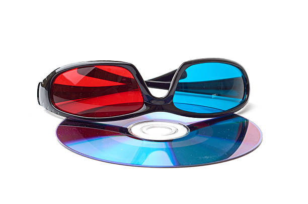 um par de óculos 3d isolada no branco - three animals audio - fotografias e filmes do acervo
