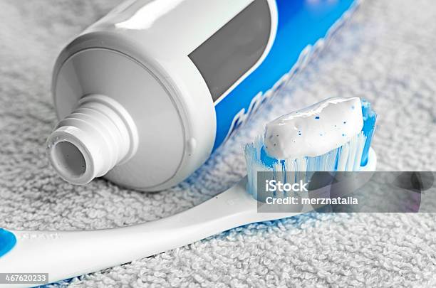 Toothpaste Stock Photo - Download Image Now - Toothbrush, Award Plaque, Blue
