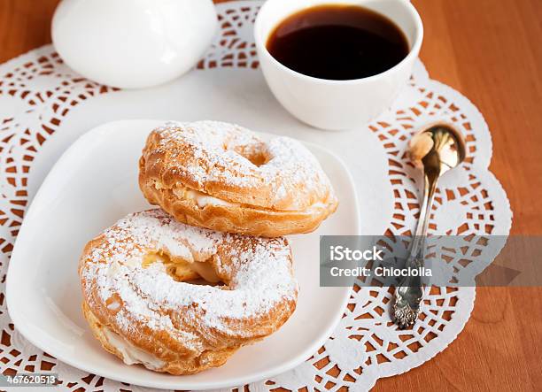 Two Cream Puffs Stock Photo - Download Image Now - Backgrounds, Baked, Baked Pastry Item